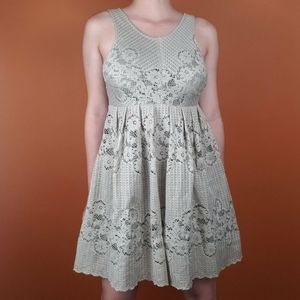 Free People Beige Lace Mini Skater Dress